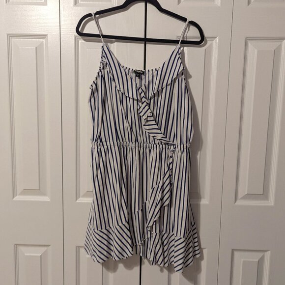 Express Striped Wrap Sundress - Picture 1 of 4